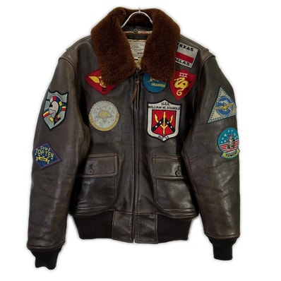 アヴィレックス 6181013 ブラウン G-1 フライト トップガン レザー ジャケット L