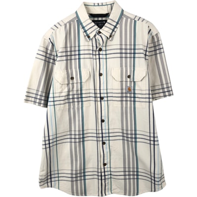 古着 カーハート Carhartt Loose Fit チェック柄 ボタンダウン 半袖 ワークシャツ メンズM相当/eaa650771
