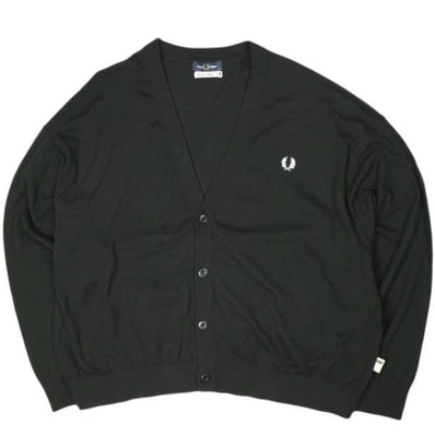 SSZ x FRED PERRY エスエスズィー フレッドペリー 25AW 別注 オーバーサイズ ハイゲージVネックカーディガン CARDIGAN 11-15-1917-060 / FZ3268 XL BLACK BEAMS ニット トップス g25987