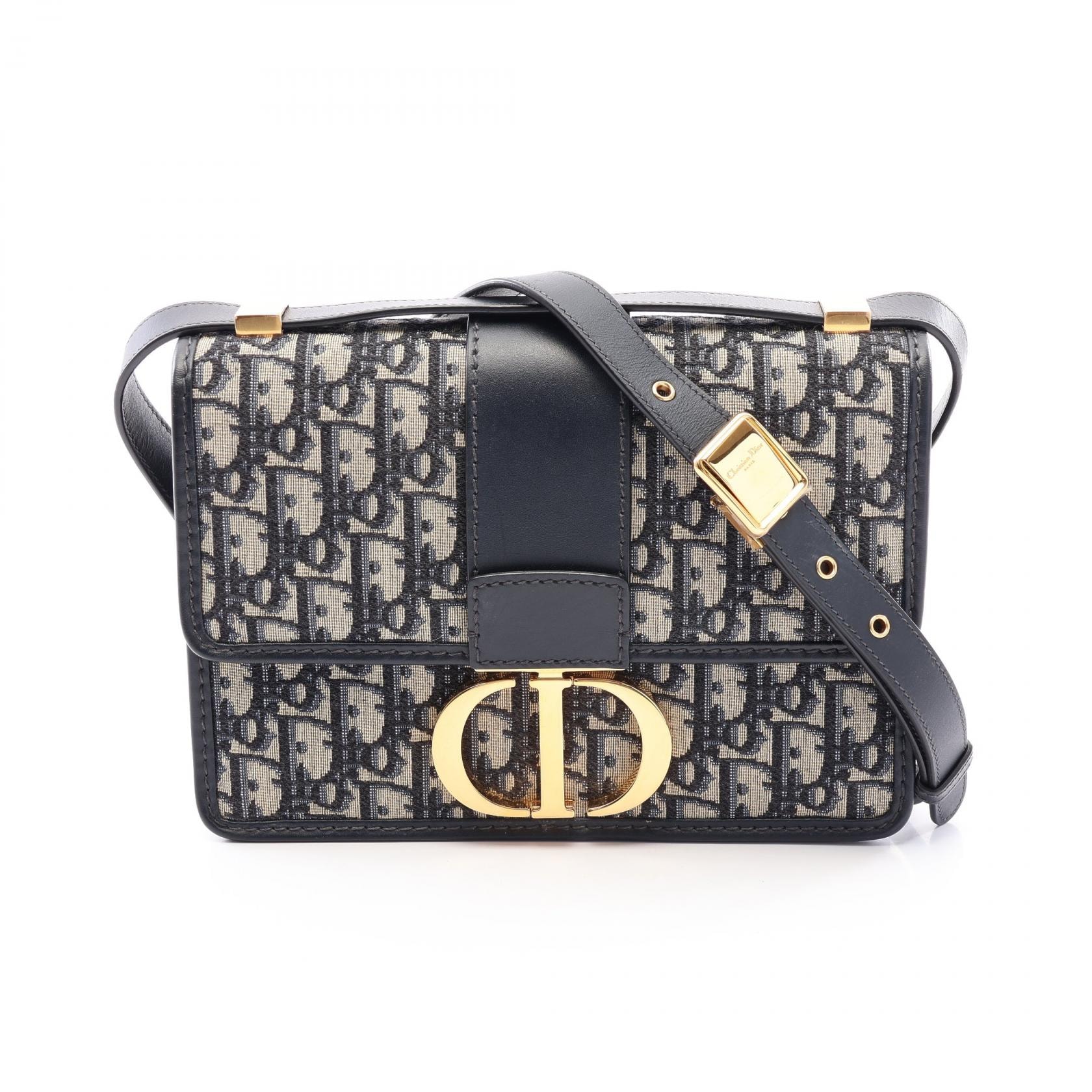 ディオール Dior 30 MONTAIGNE モンテーニュ ショルダーバッグ バッグ キャンバス レザー レディース ベージュ系 / ネイビー系 M9203UMOS 【中古】