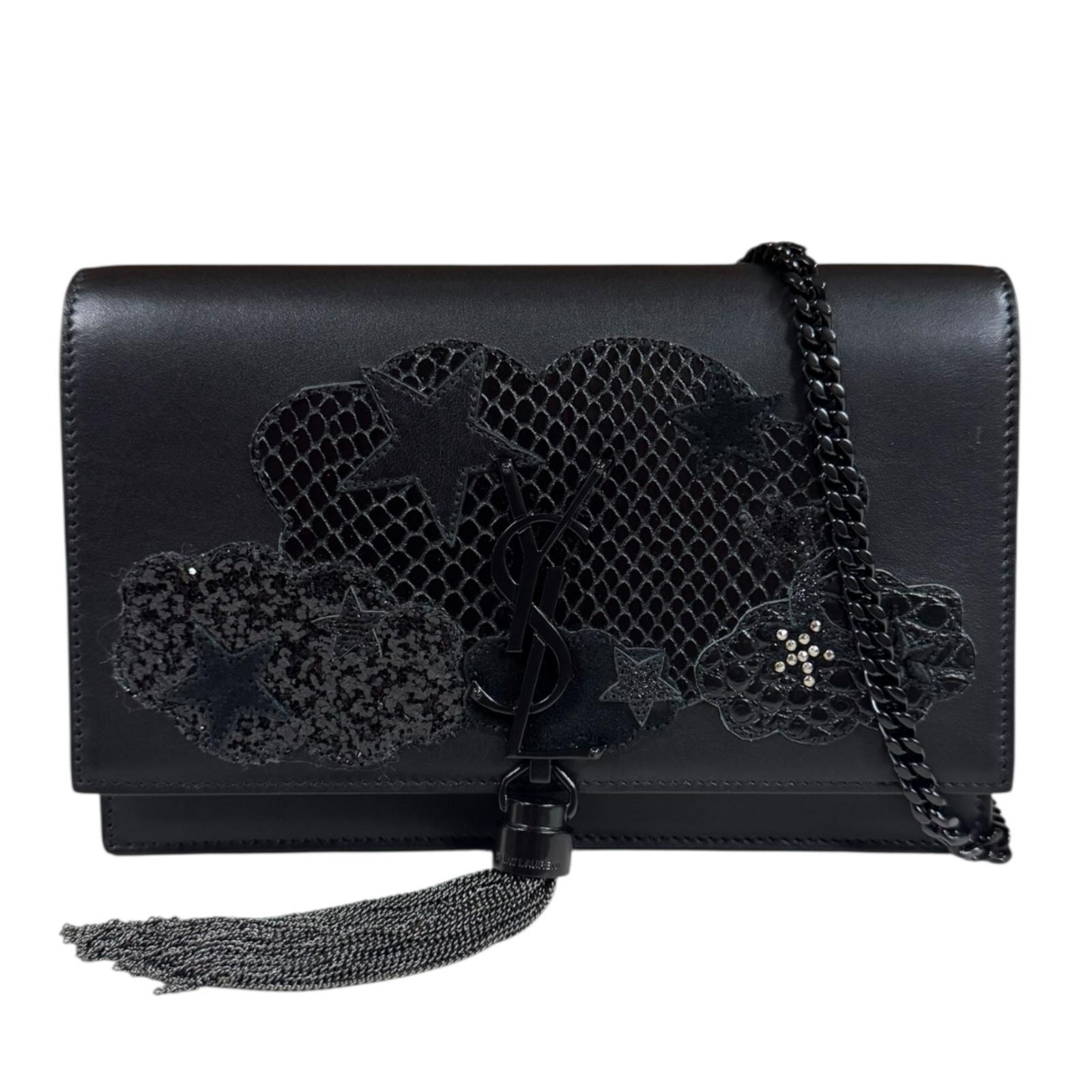 サンローラン ショルダーバッグ レザー ブラック レディース SAINT LAURENT 中古