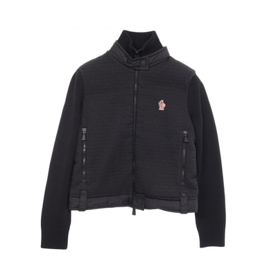 モンクレールグルノーブル MONCLER GRENOBLE ジップアップカーディガン 中綿入り 衣料品 アウター ナイロン ウール レディース ブラック系 9B00009 【中古】