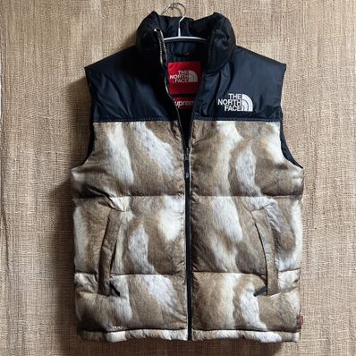 Supreme x The North Face Fur Print Nuptse Vest "Brown"