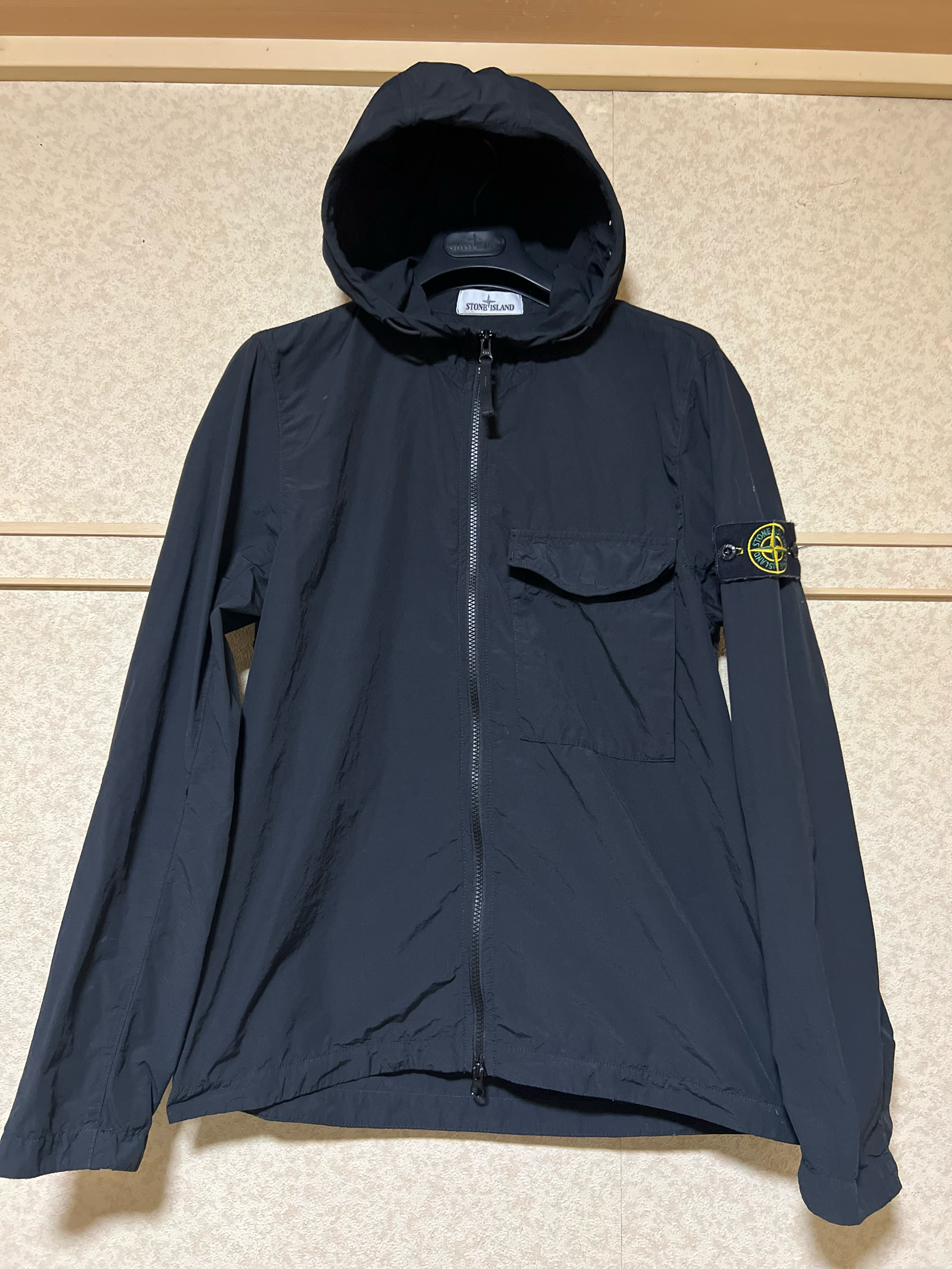 Stone Island 12402 Naslan Light Garment Dyed Hooded Overshirt - 22SS "Black"