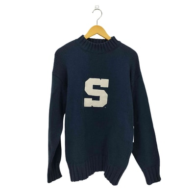 00s Sロゴ アクリル モックネック ニットセーター【1141604794212】