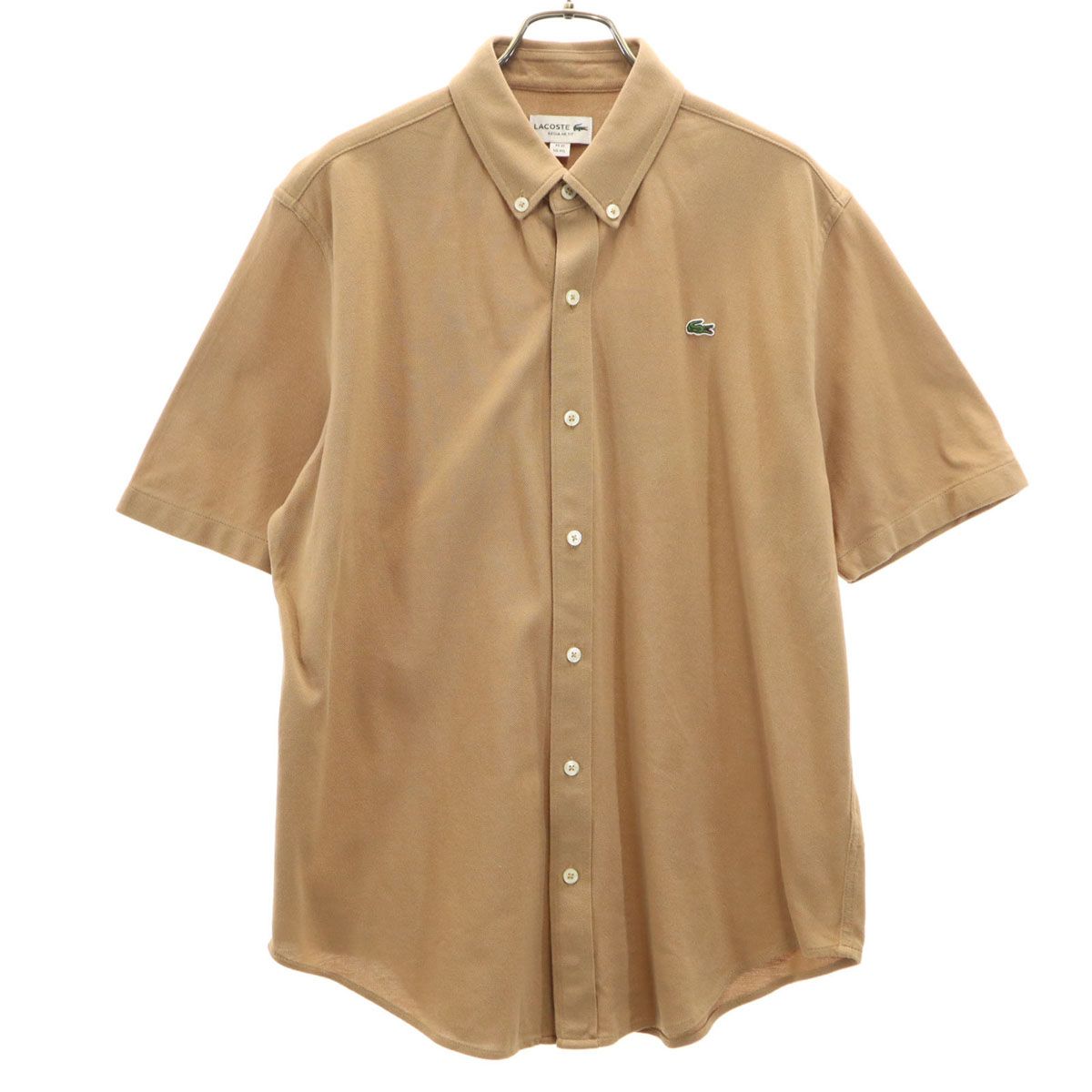 LACOSTE 半袖 鹿の子 ボタンダウンシャツ