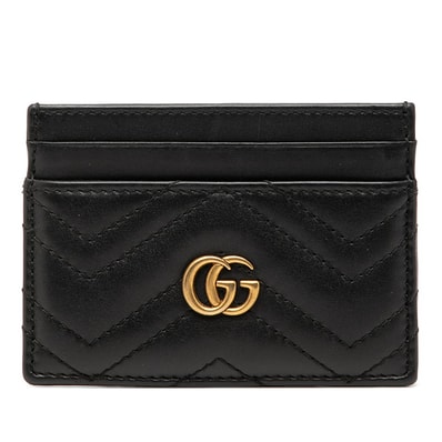 グッチ GGマ-モント カードケース ブラック レザー レディース GUCCI 【中古】