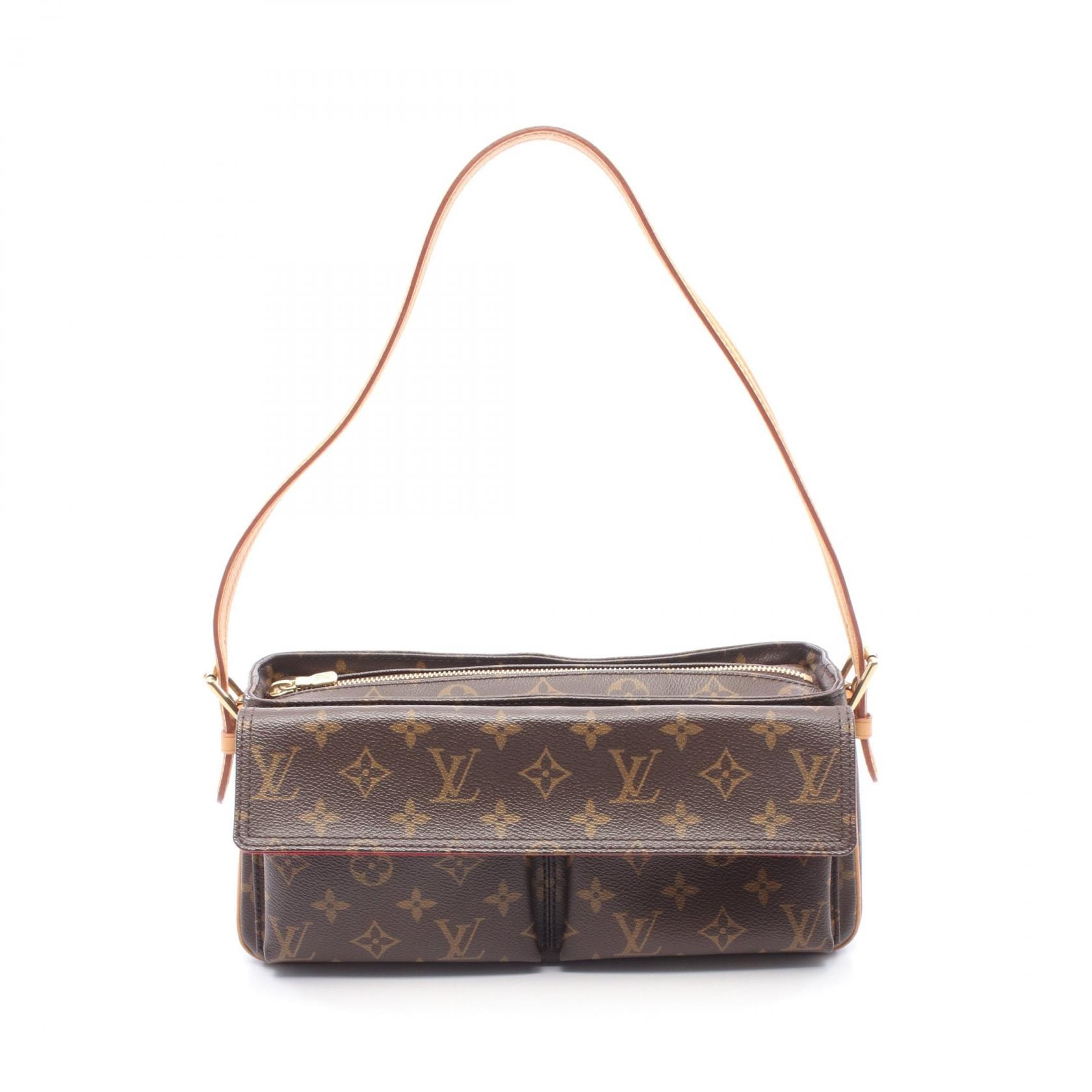ルイ・ヴィトン LOUIS VUITTON ヴィバシテMM モノグラム ショルダーバッグ バッグ PVCコーティングキャンバス レザー モノグラム レディース ブラウン系 M51164 【中古】