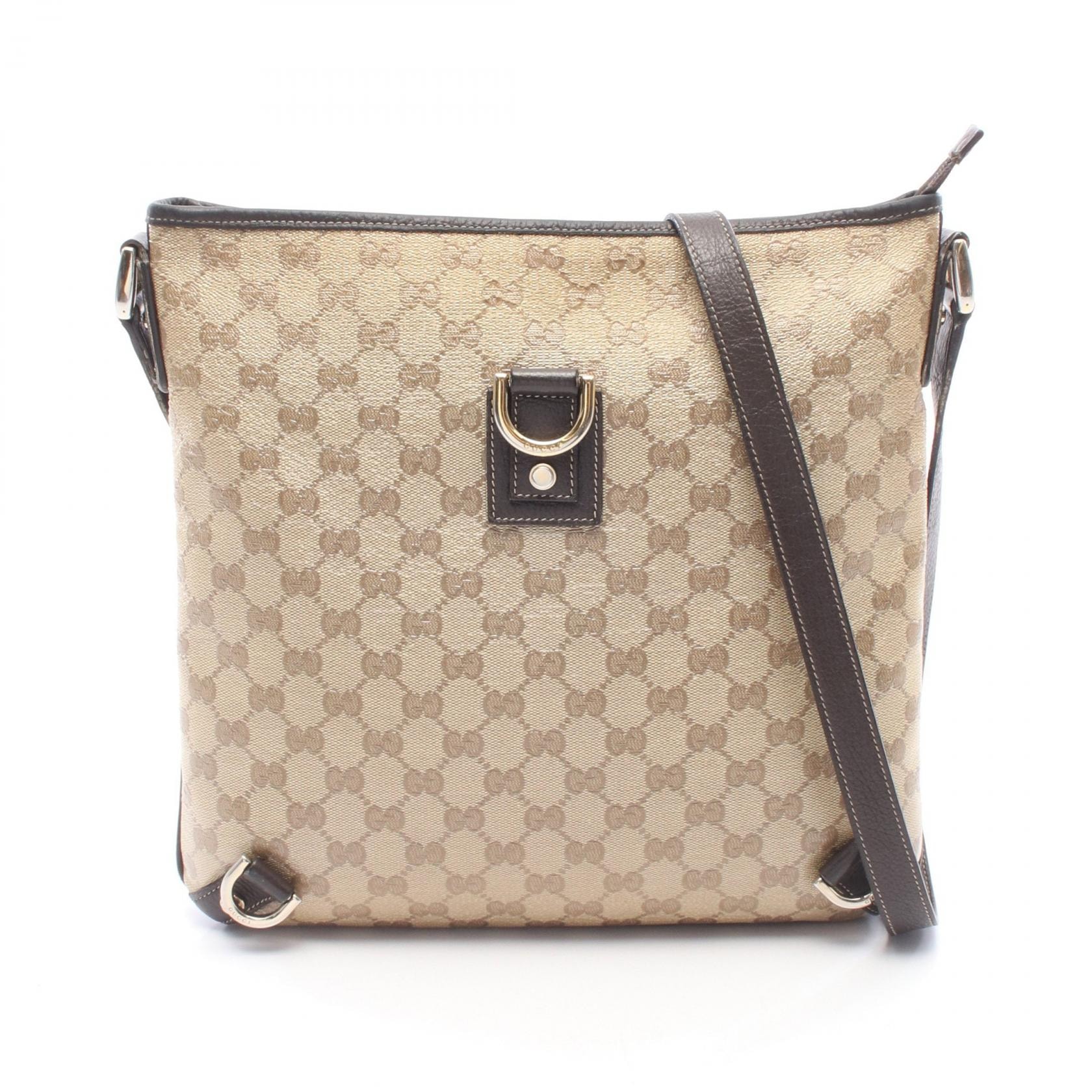 グッチ GUCCI アビー GGクリスタル ショルダーバッグ バッグ PVCコーティングキャンバス レザー レディース ベージュ系 / ブラウン系 268642 【中古】