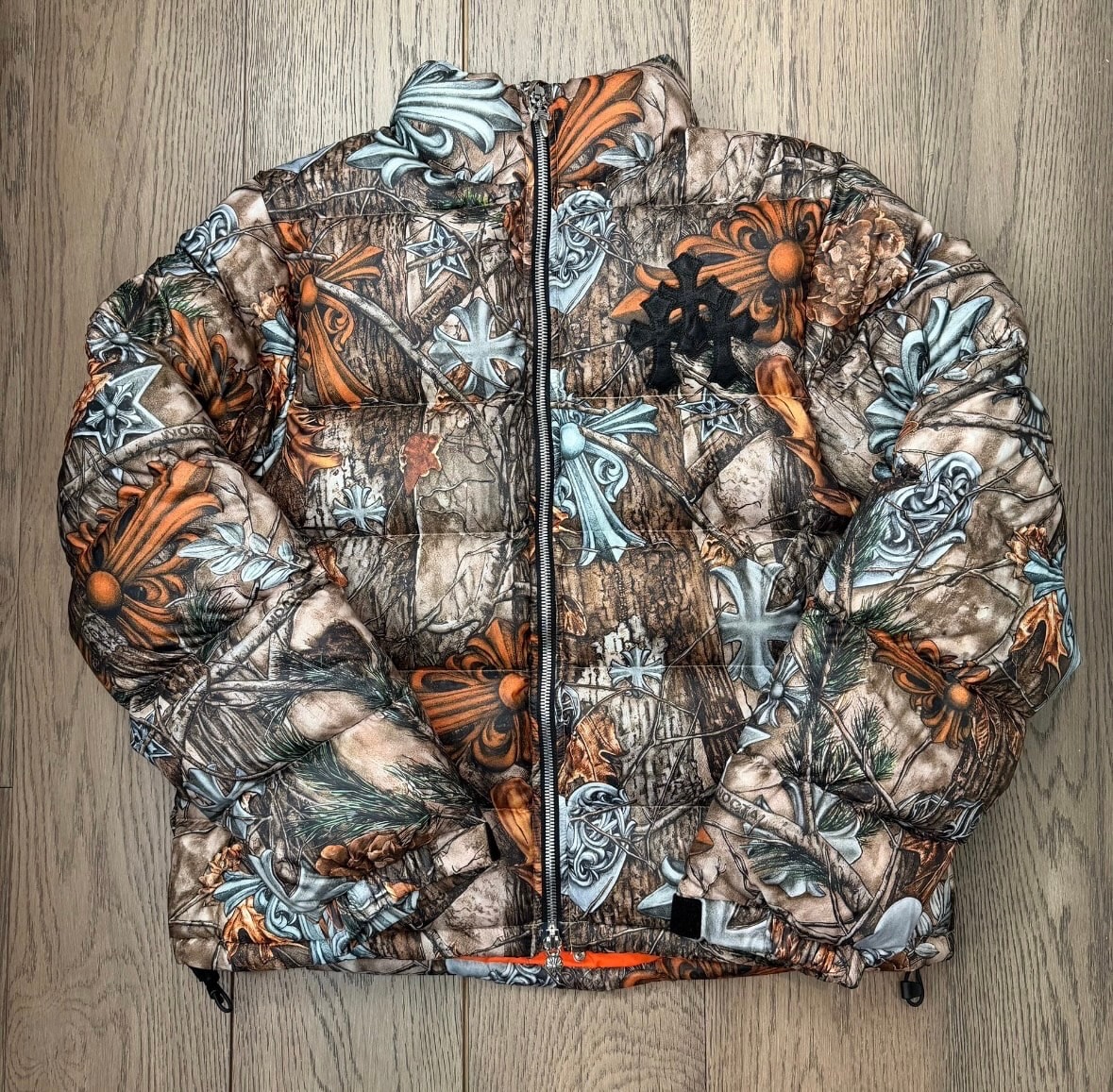 クロムハーツ x ナイキ x ドレイク ノクタ レザークロスパッチ パファージャケット "マルチ"