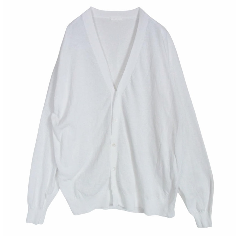 COMOLI コモリ カーディガン 25SS B01-06002 コットン Vネック カーディガン ホワイト系 3【中古】