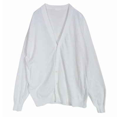 COMOLI コモリ カーディガン 25SS B01-06002 コットン Vネック カーディガン ホワイト系 3【中古】