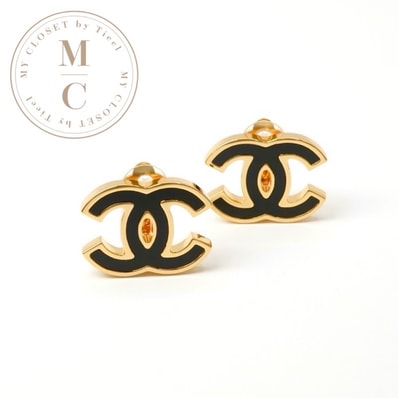 シャネル CHANEL ピアス イヤリング ゴールド ブラック ココマーク