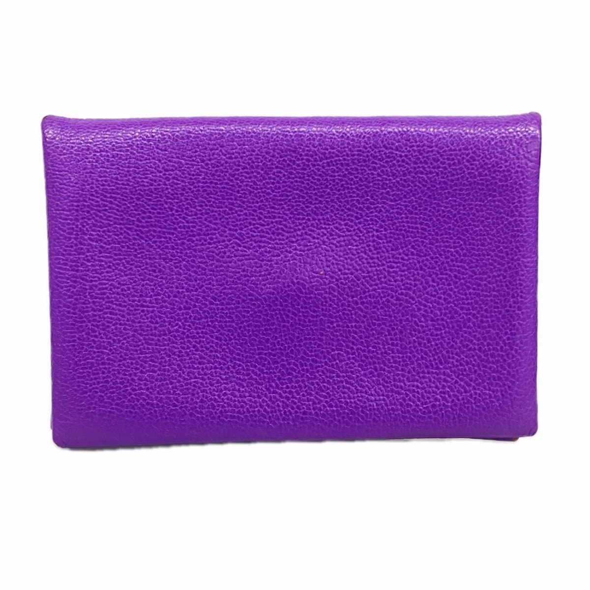 【6de5676】エルメス カードケース カルヴィ シェーブル シクラメン シルバー金具 □P刻印【中古】レディース