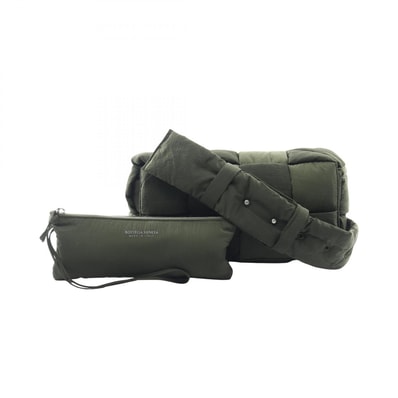 ボッテガヴェネタ BOTTEGA VENETA PADDED TECH CASSETTE パデッド テック カセット ショルダーバッグ バッグ ナイロン メンズ グリーン系 628951 【中古】