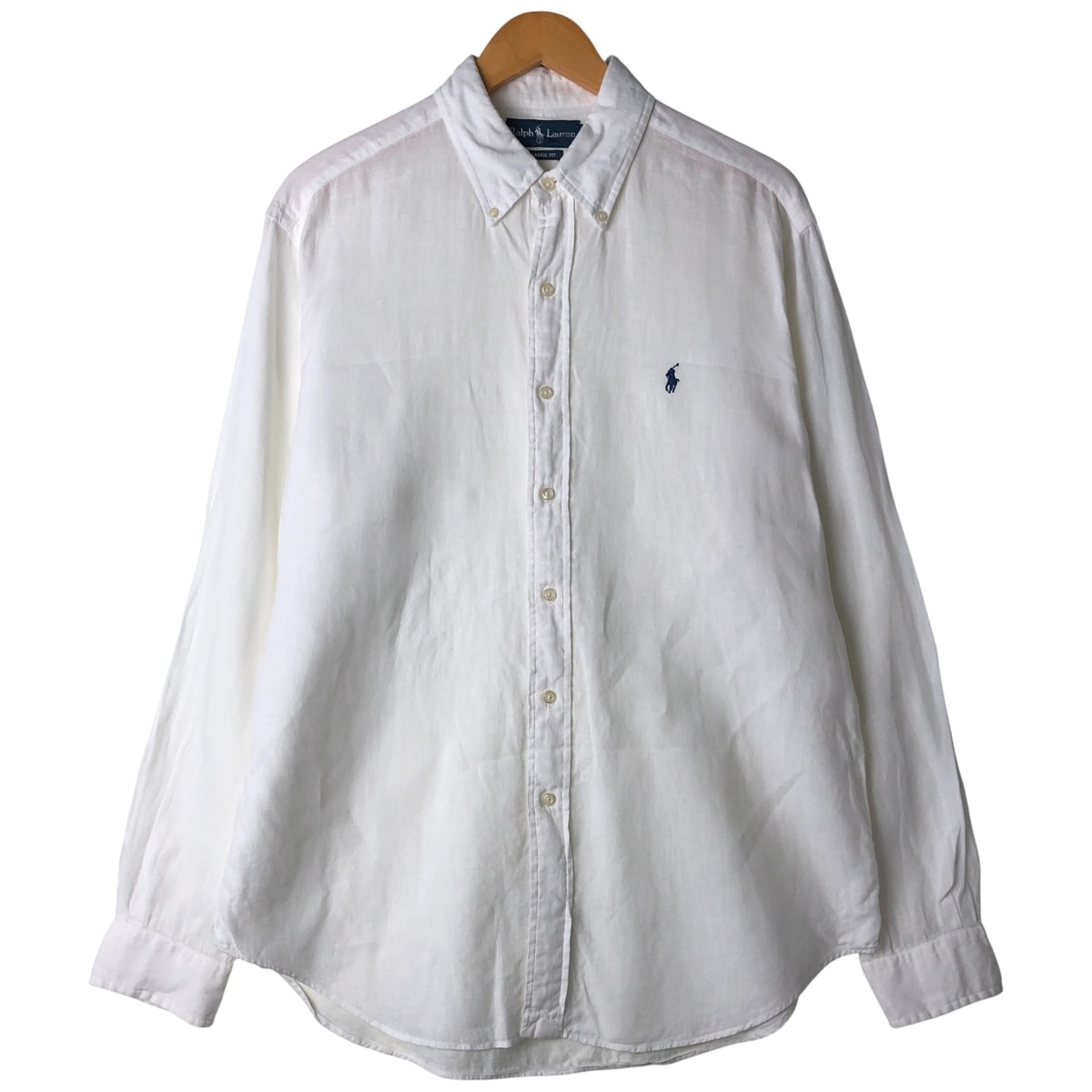 古着 ラルフローレン Ralph Lauren CLASSIC FIT クラシックフィット 長袖 リネン ボタンダウンシャツ メンズL相当/eaa458326