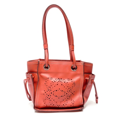 ロエベ LOEWE アナグラム パンチング レザー ハンドバッグ【中古】
