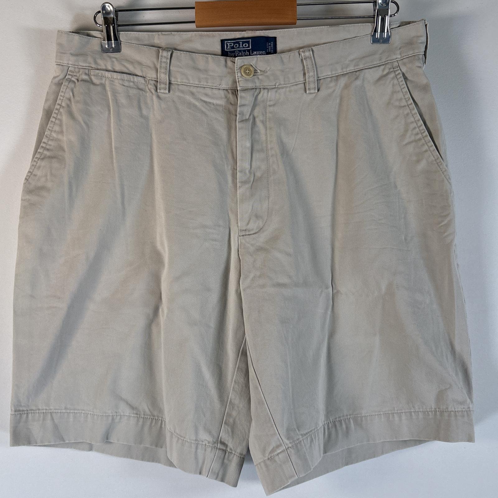 古着 90's/90年代 ポロバイラルフローレン Polo by Ralph Lauren ショートパンツ 半ズボン ポロチノ 短パン w34  ライトグレー系 メンズ