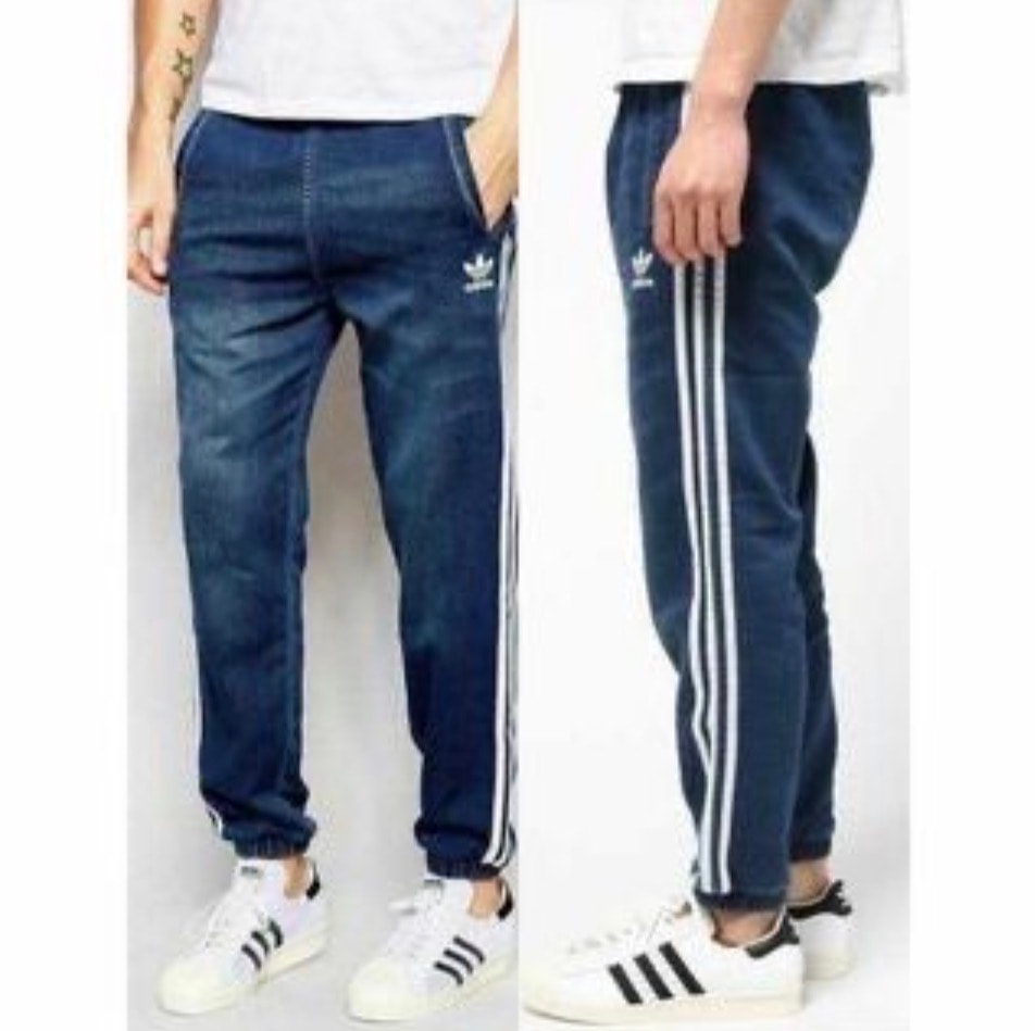 adidas French Terry Denim Slim Track Sweat Pants "Indigo"