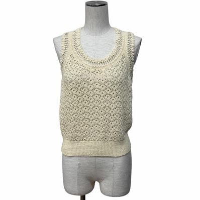 極美品 シャネル ニット アイボリー レディース 38 P63065