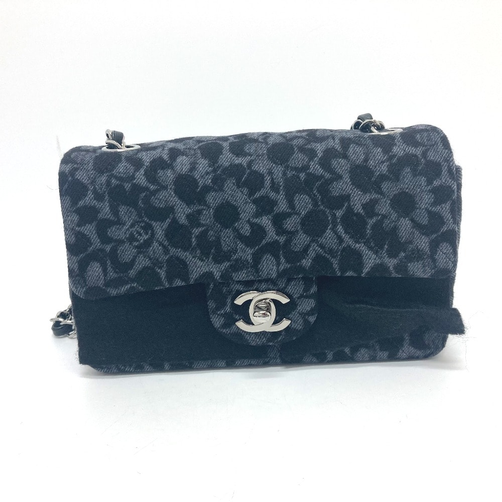 シャネル CHANEL カメリアモチーフ マトラッセ20 マトラッセ 20 マトラッセ チェーンバッグ 斜め掛け カバン バッグ ショルダーバッグ デニム ブラック 未使用