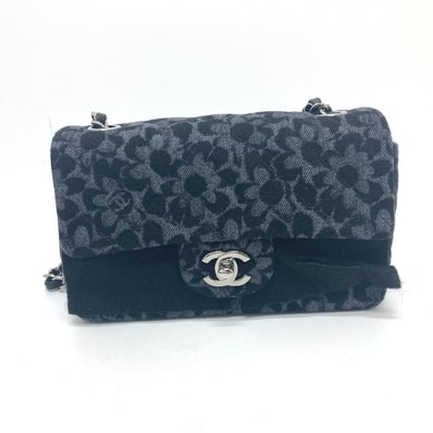 シャネル CHANEL カメリアモチーフ マトラッセ20 マトラッセ 20 マトラッセ チェーンバッグ 斜め掛け カバン バッグ ショルダーバッグ デニム ブラック 未使用