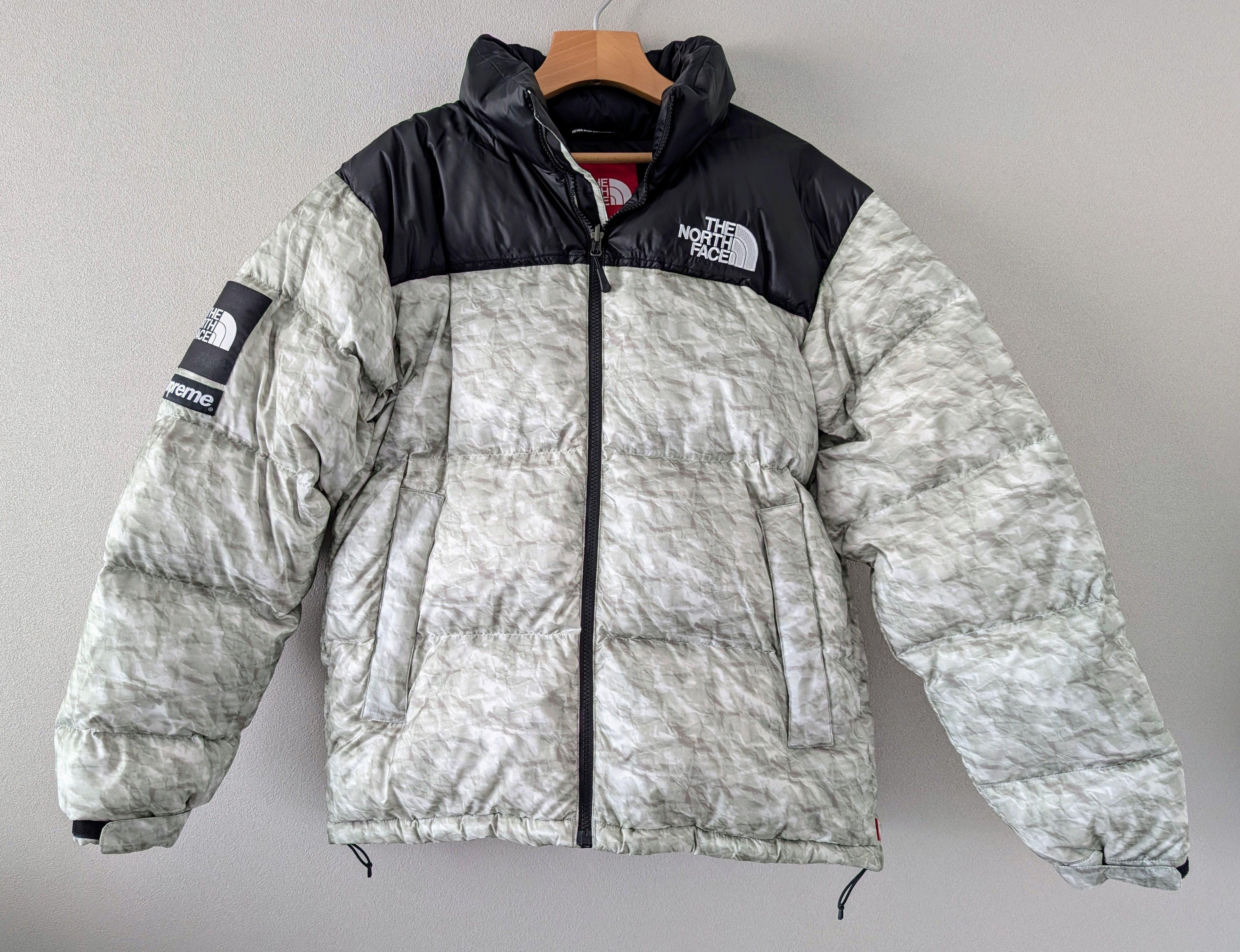 Supreme x The North Face Nuptse Jacket "White Paper Print"