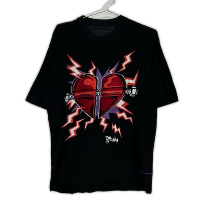 プラダ UJN317 19年 ブラック エレクトリックハートTシャツ XS