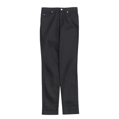 ■美品■LOUIS VUITTON ルイ・ヴィトン スキニーパンツ サイズ34 ストレッチ テーパード スリムフィット レザーロゴ ブラック ブランド古着【中古】20251118/RA6640