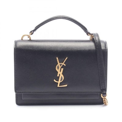 サンローランパリ SAINT LAURENT PARIS SUNSET サンセット ショルダーバッグ バッグ レザー レディース ブラック系 533026 【中古】