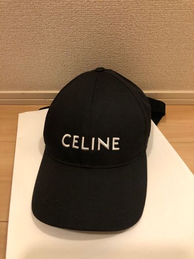 CELINE Cotton Drill Baseball Cap ”Black”