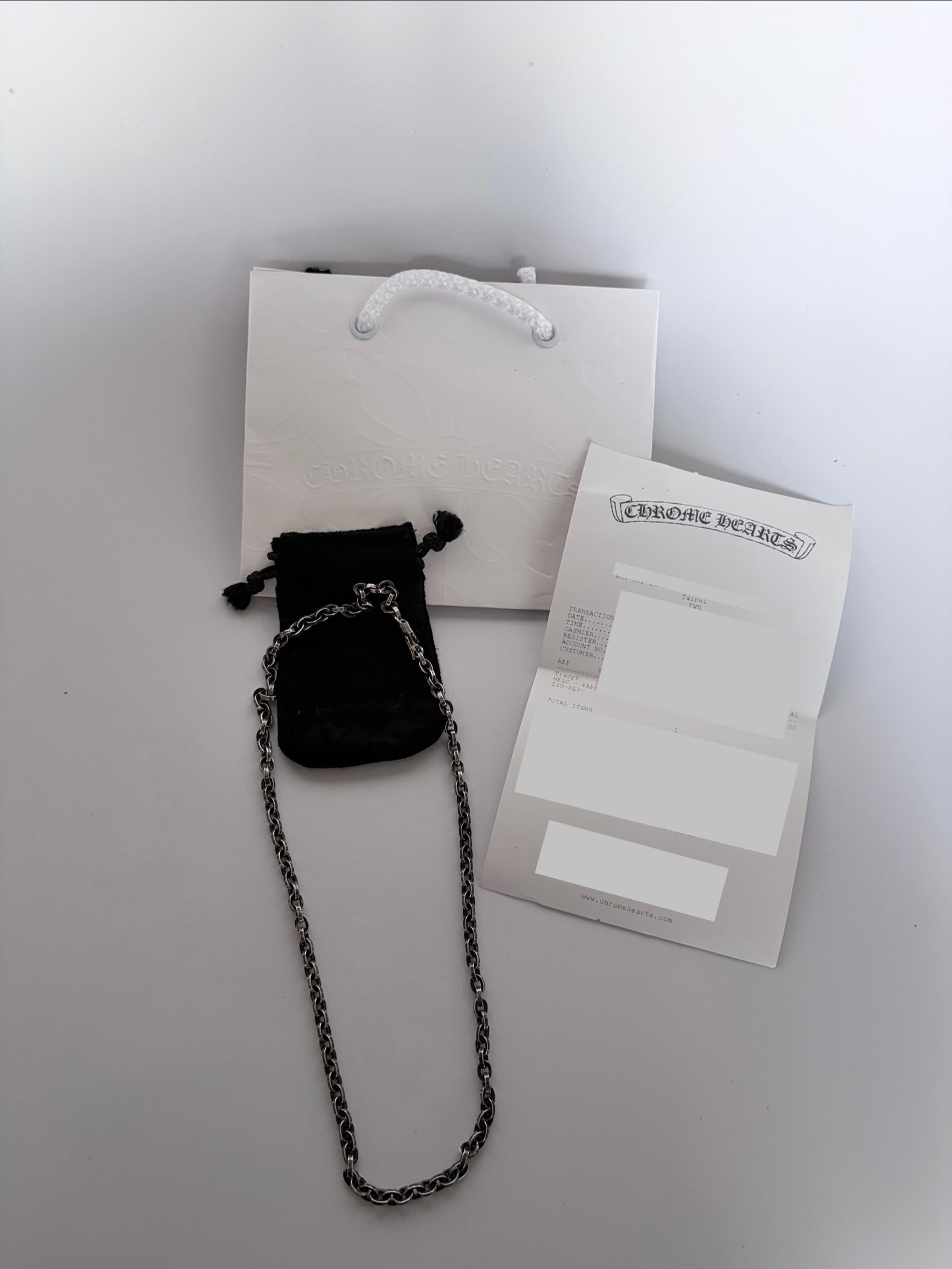 Chrome Hearts Paper Chain Necklace 20Inch "Silver"