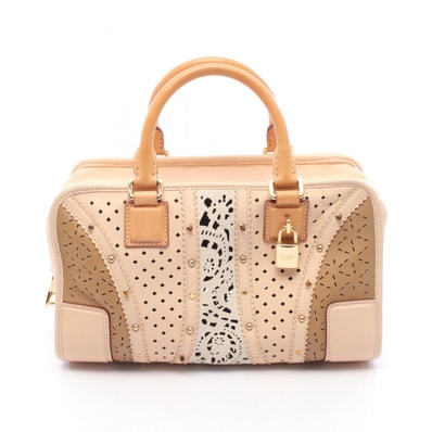 ロエベ LOEWE アマソナ28 ハンドバッグ バッグ レザー レディース ベージュ系 / グレー系 / マルチカラー 【中古】