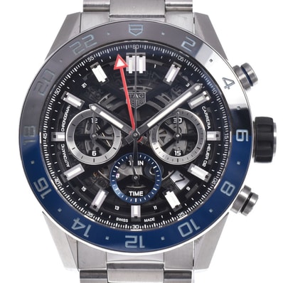 タグホイヤー TAG HEUER CBG2A1Z カレラ キャリバーホイヤー02 GMT スケルトン 自動巻き メンズ 良品 腕時計 O#148706