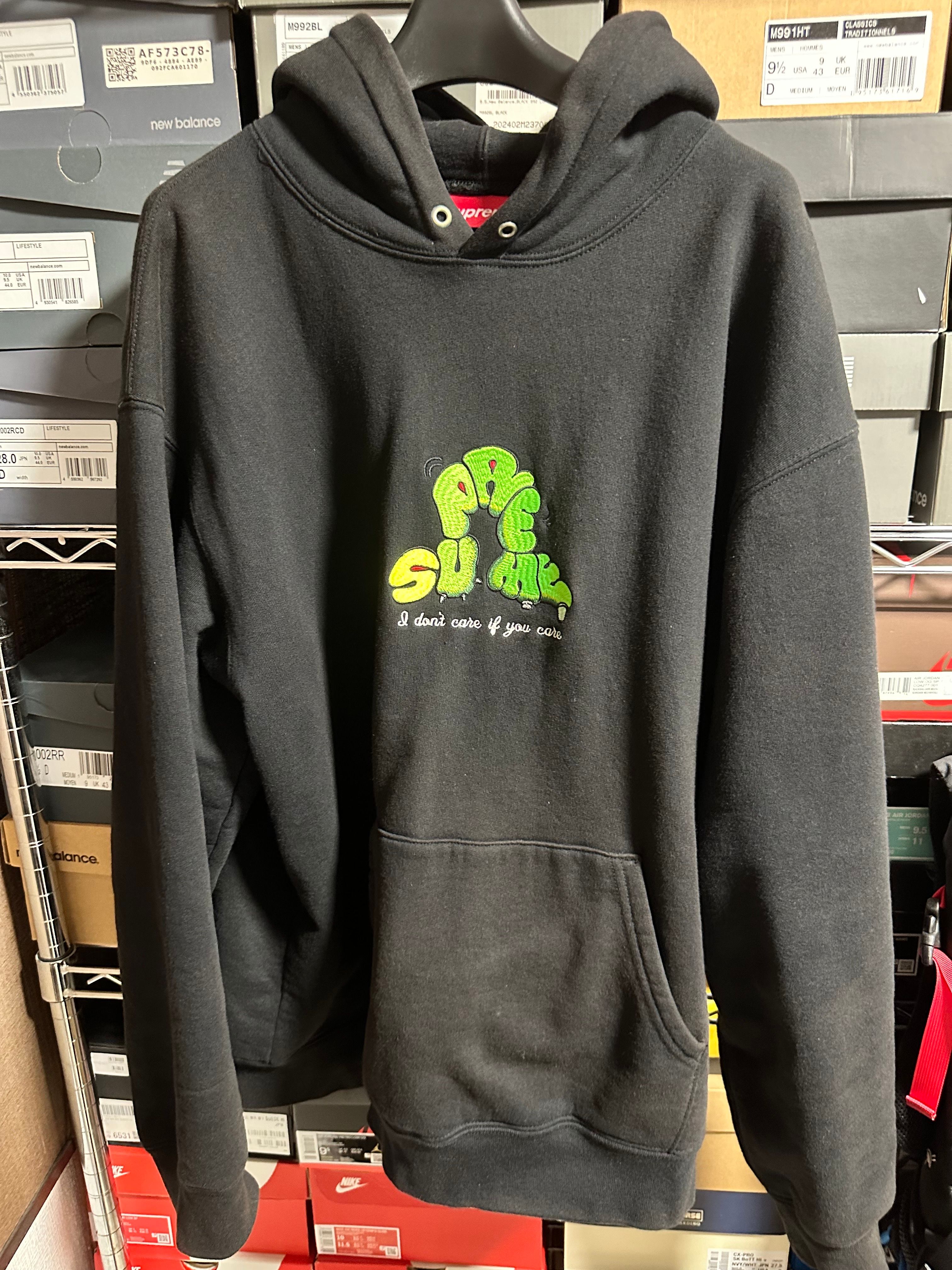 Supreme Don't Care Hooded Sweatshirt "Black"