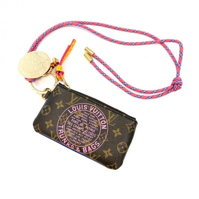 ルイ・ヴィトン モノグラム・スタンプ スマホ フォンホルダー M28125 ゴールド金具 ポーチ付き LOUIS VUITTON 正規品【鑑定済み】