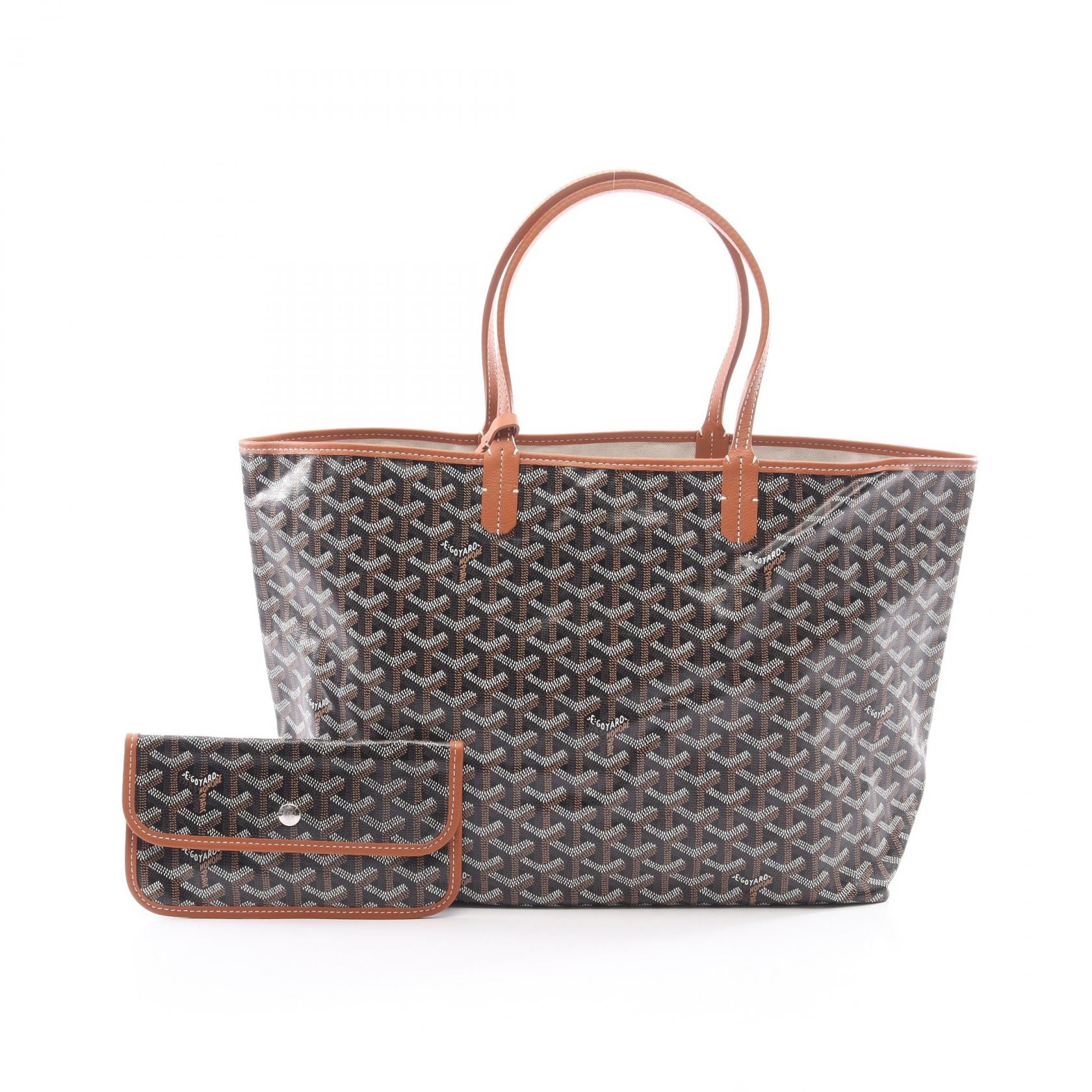 ゴヤール GOYARD サンルイPM トートバッグ バッグ PVCコーティングキャンバス レザー レディース ブラック系 / ブラウン系 / ホワイト系 【中古】
