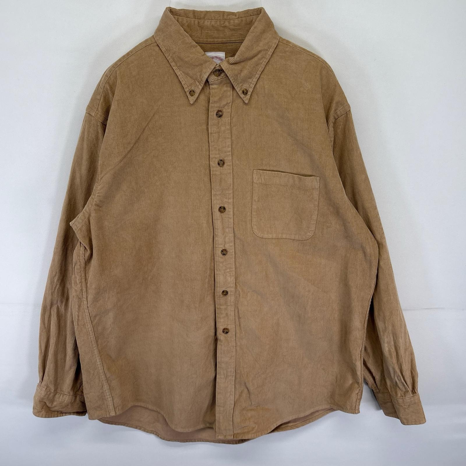 古着 ブルックスブラザーズ Brooks Brothers 長袖シャツ ボタンダウン コーデュロイ ポケット 1818 L  ブラウン系 メンズ