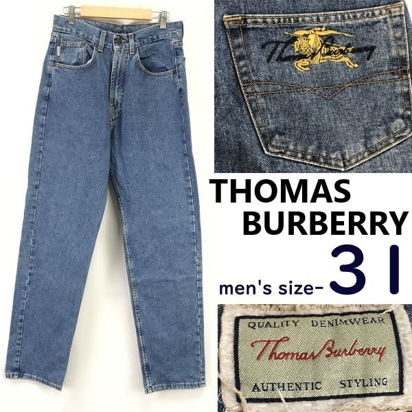 美品/イタリア製★THOMAS BURBERRY/バーバリー★デニムパンツ/ジーンズ【メンズ31/股下82cm】HANWELL/ズボン/Trouser/90s?/JEANS◆cBH901