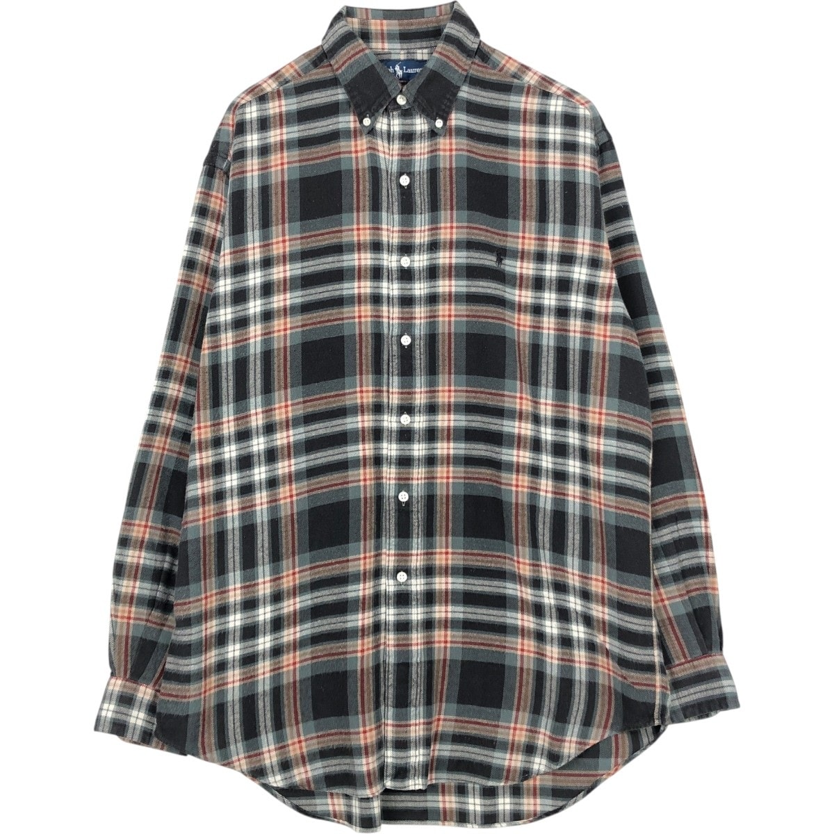 古着 ラルフローレン Ralph Lauren BLAKE 長袖 ボタンダウン ライトネルチェックシャツ メンズM相当/eaa675655