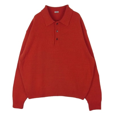A.PRESSE アプレッセ 26SAP-03-09 Washed Silk Nep Polo Shirts シルクネップ ニット ポロシャツ レッド系 2【中古】
