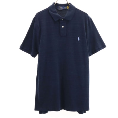 POLO RALPH LAUREN ポロラルフローレン 半袖 ポロシャツ L ネイビー 鹿の子