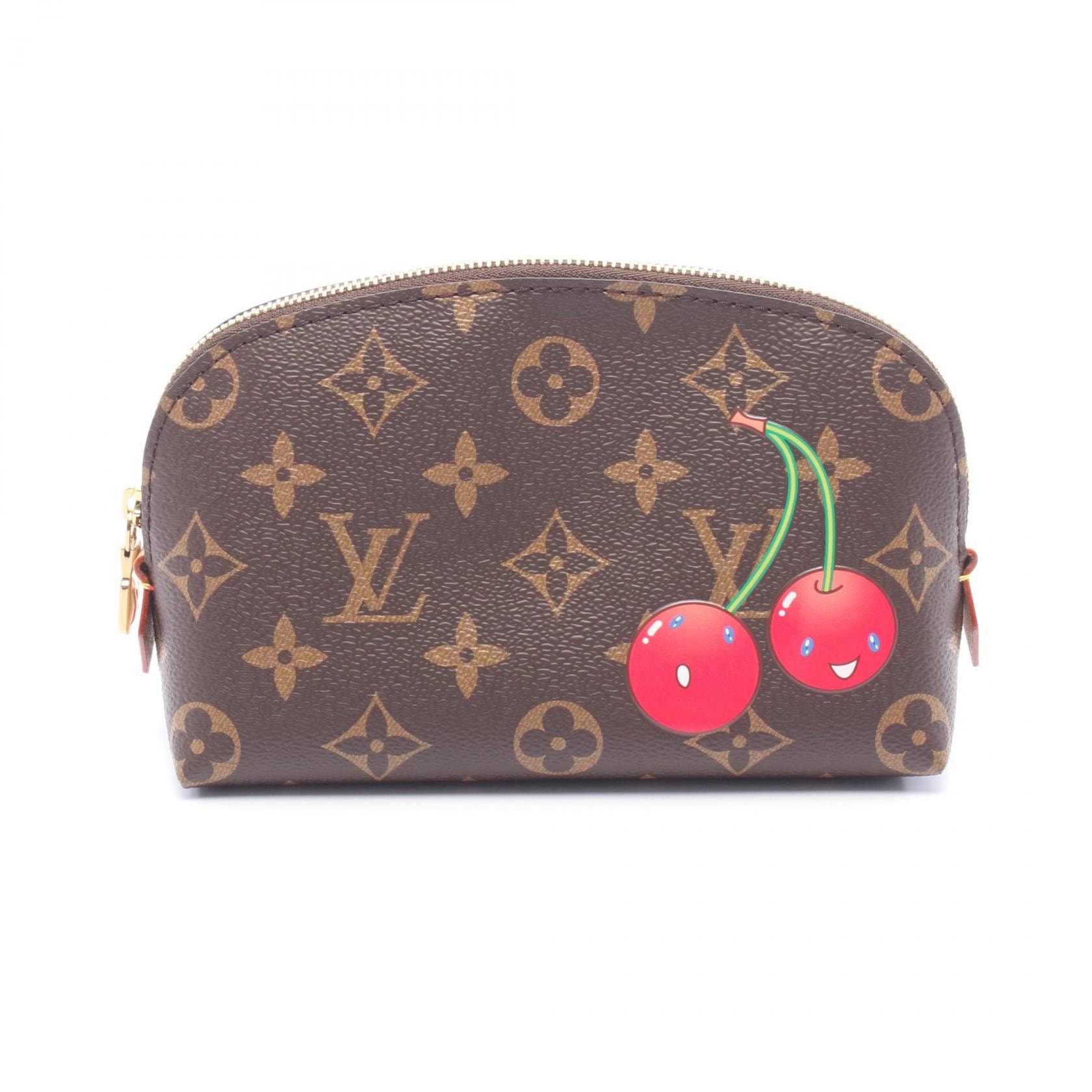 ルイ・ヴィトン LOUIS VUITTON LV × TM ポシェット コスメティックPM モノグラムチェリー ポーチ バッグ レザー PVC レッド レディース ブラウン系 / レッド系 / マルチカラー M13766 【中古】