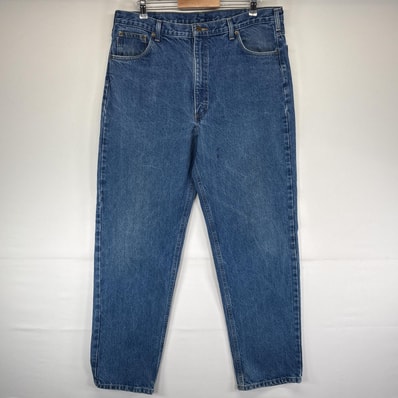 古着 カーハート Carhartt デニムパンツ ジーンズ ジーパン 5ポケット 長ズボン テーパード 大きいサイズ ワーク w40 L34 ブルー メンズ