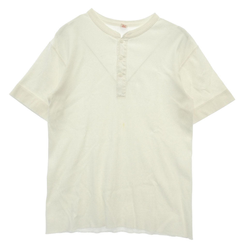 The REAL McCOY'S ザリアルマッコイズ Tシャツ BALL PARK ヘンリーネック 半袖 Tシャツ カットソー ホワイト系 46【中古】