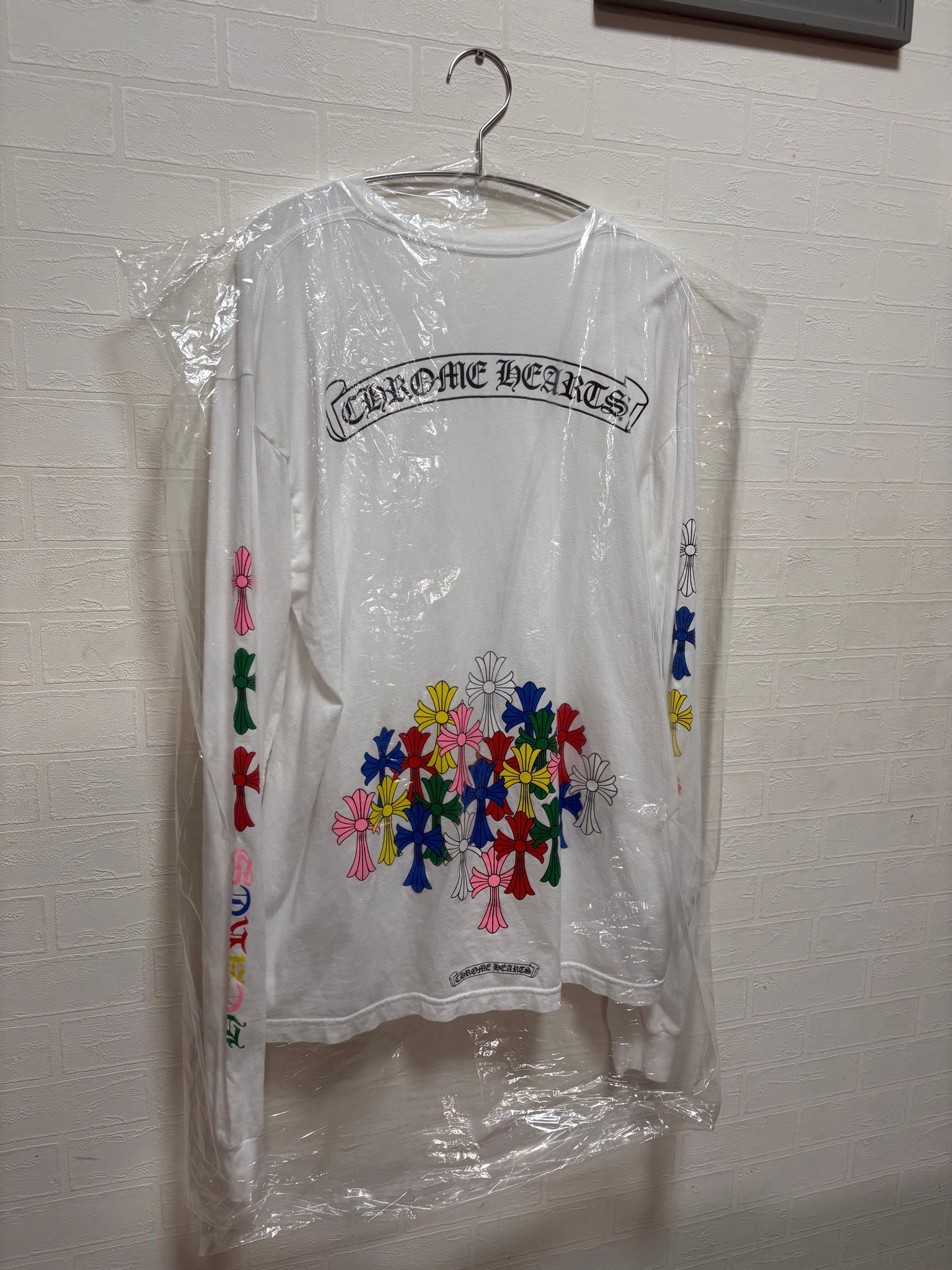 Chrome Hearts Cemetery Cross L/S T-Shirt "White/Multicolor"