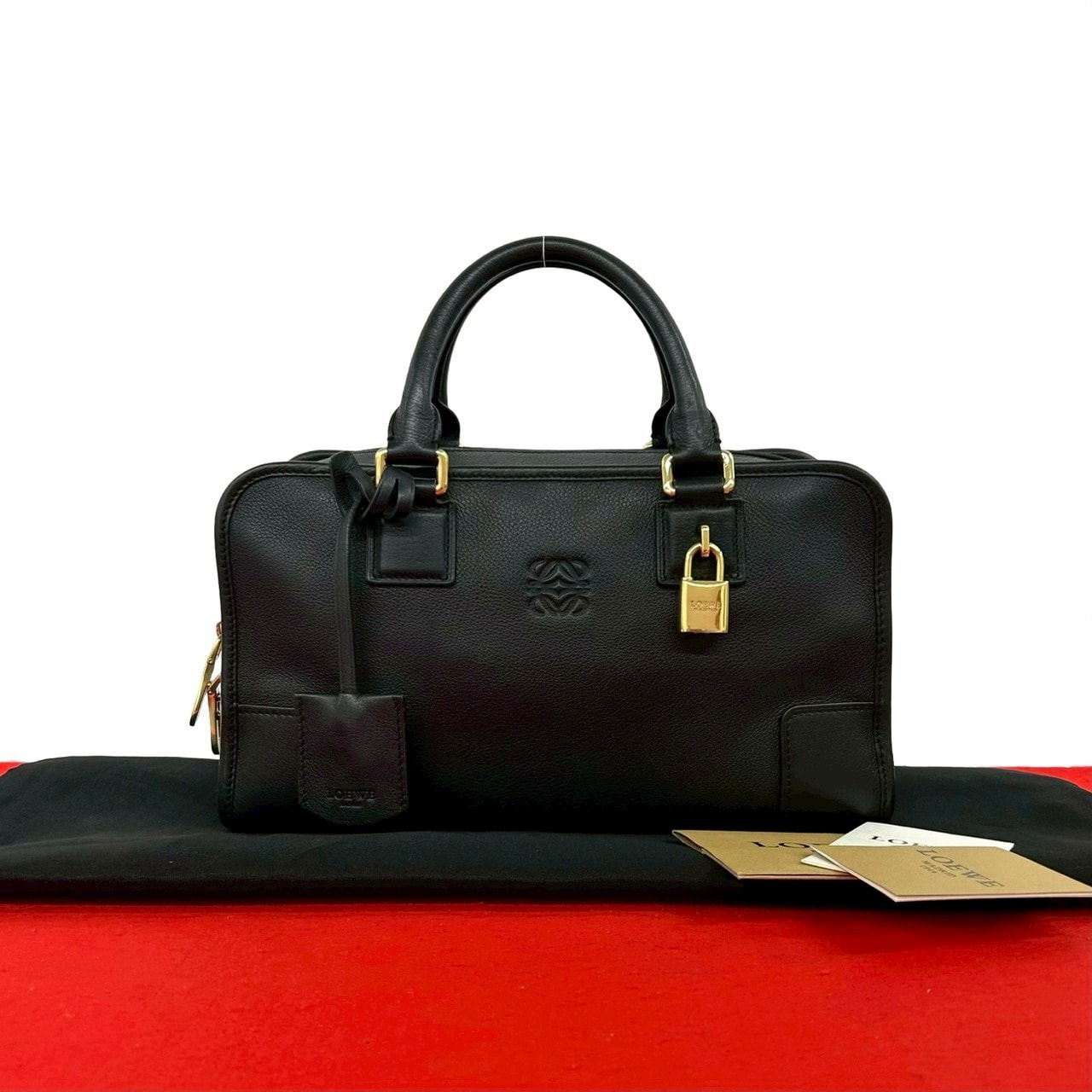 LOEWE ロエベ アマソナ 28 アナグラム ロゴ レザー ハンドバッグ ブラック
43311
