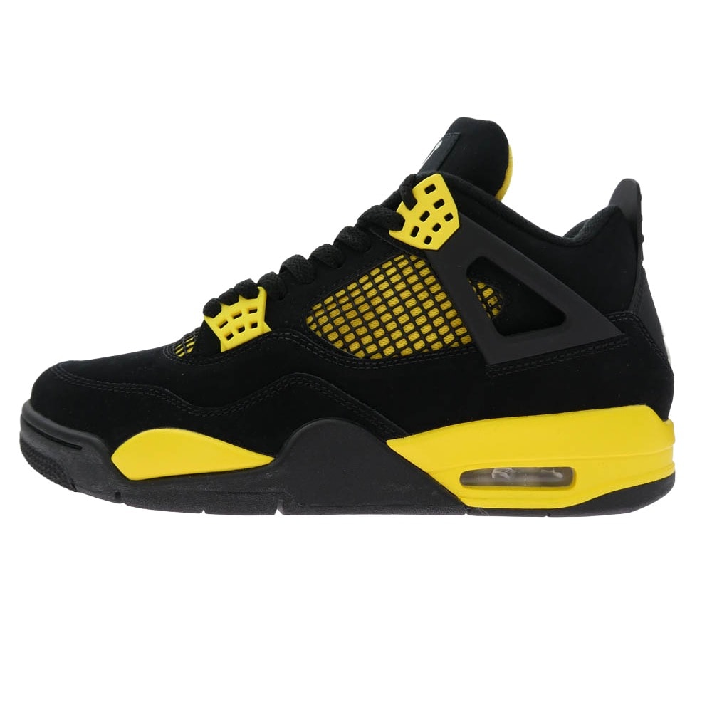 NIKE ナイキ スニーカー 23SS DH6927-017 Air Jordan 4 Retro Thunder 【フェイクバスターズ鑑定済】 エアジョーダン4 2023 サンダー レトロ ハイカットスニーカー ブラック系 27.5cm【極上美品】【中古】
