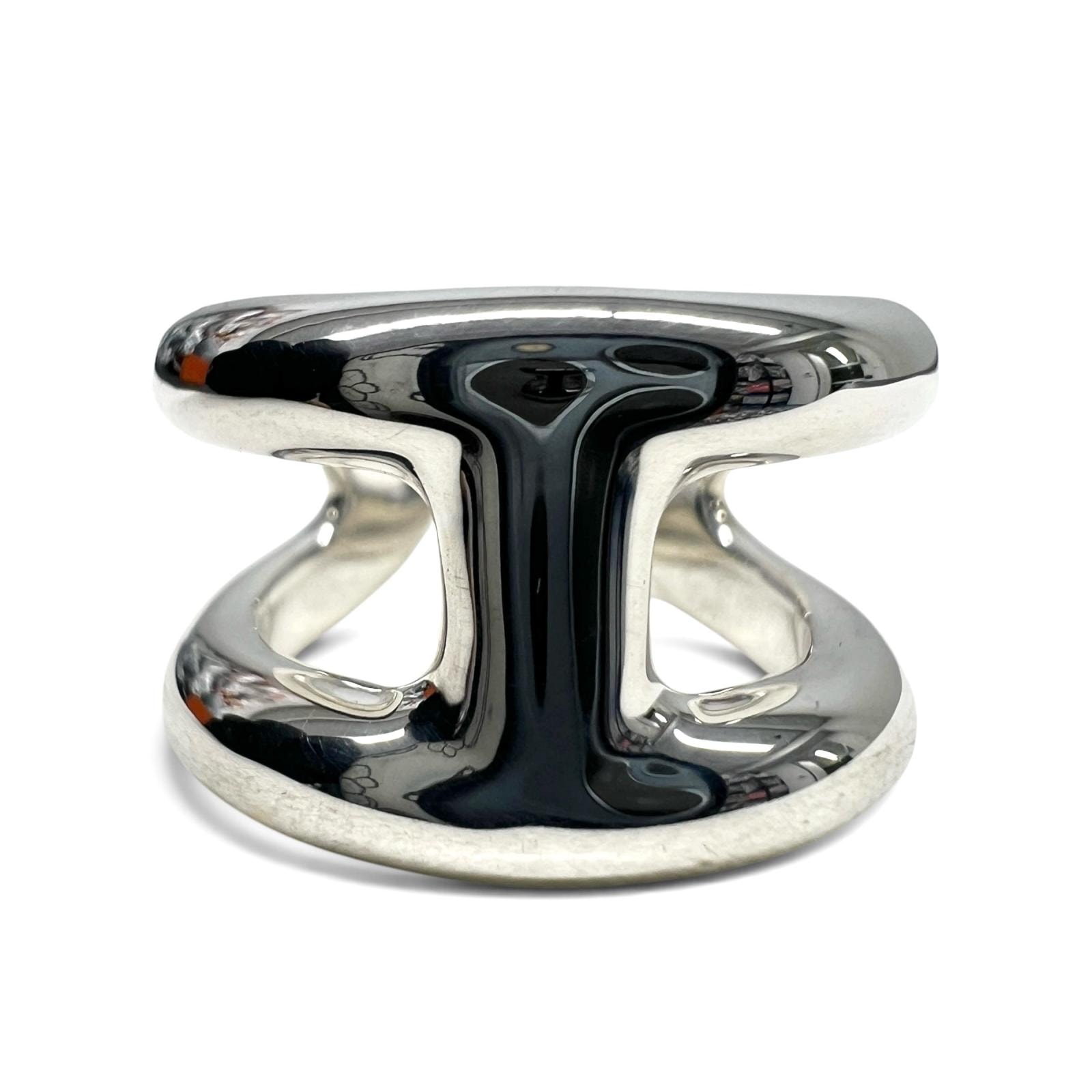 HERMES 極美品 エルメス オズモスPM リング 指輪 11~12号 #52 箱・ギャランティ付属 Hモチーフ シルバー 925 アクセサリー Aランク 中古 鑑定済 エルメスアクセ エルメスリング