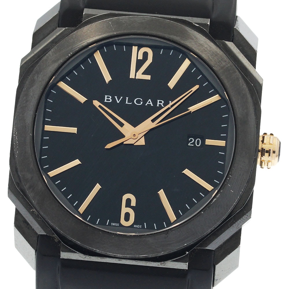 ブルガリ オクト ウルトラネロ デイト BGO41S メンズ 【中古】